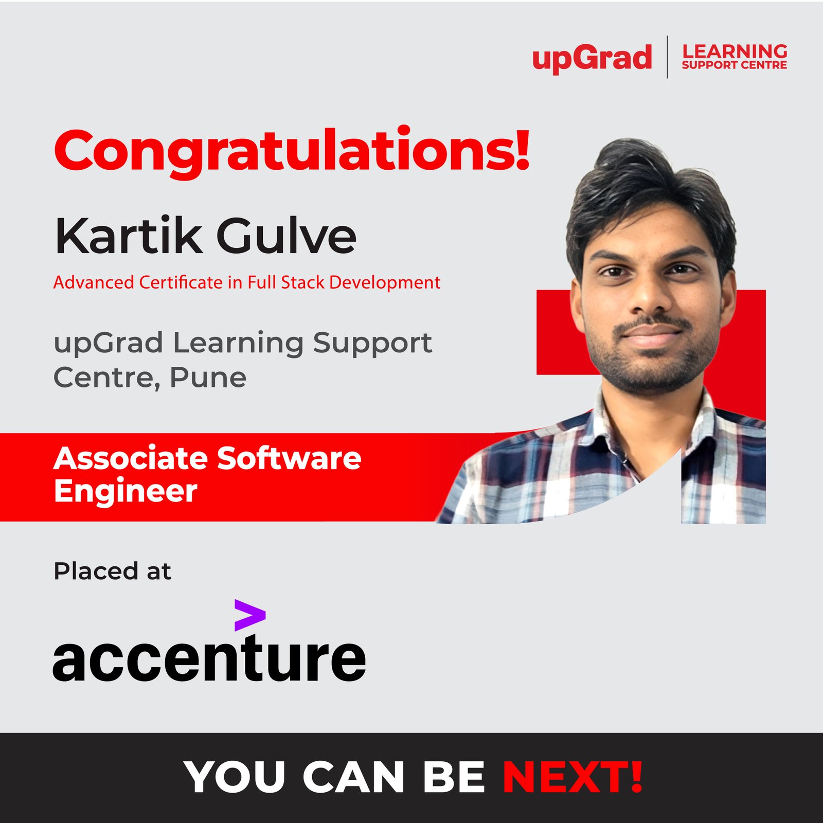 Kartik Gulve placed at accenture